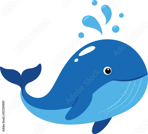 giant whale with water spray