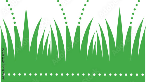 grass border with dashed lines and dots