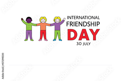 International Friendship Day: A heartwarming depiction of diverse individuals standing together, their arms interlocked.