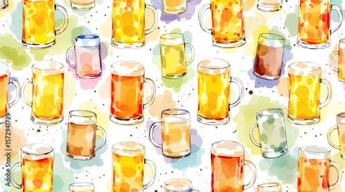 Cold refreshing beer served in glass on dark wooden table