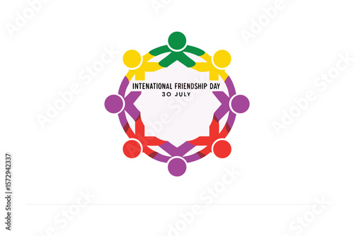 International Friendship Day: A symbolic illustration of diverse individuals linked in unity, symbolizing harmony and companionship on International Friendship Day.