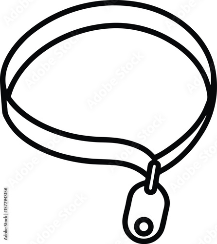 leash and collar icon in flat style white background