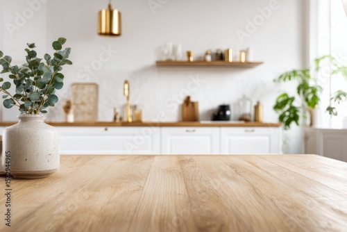 Modern minimalist kitchen with spacious layout, generated AI