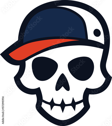 skull wearing baseball cap edgy or alternative