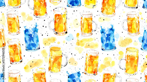 Classic lager beer in transparent glass with thick creamy foam