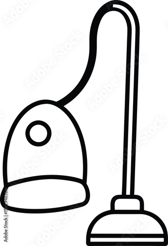 vacuum cleaner icon in modern sketch style