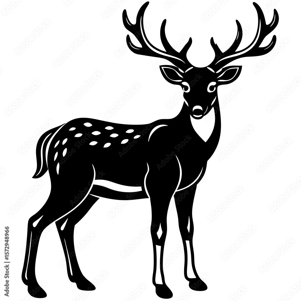 Obraz premium deer silhouette vector