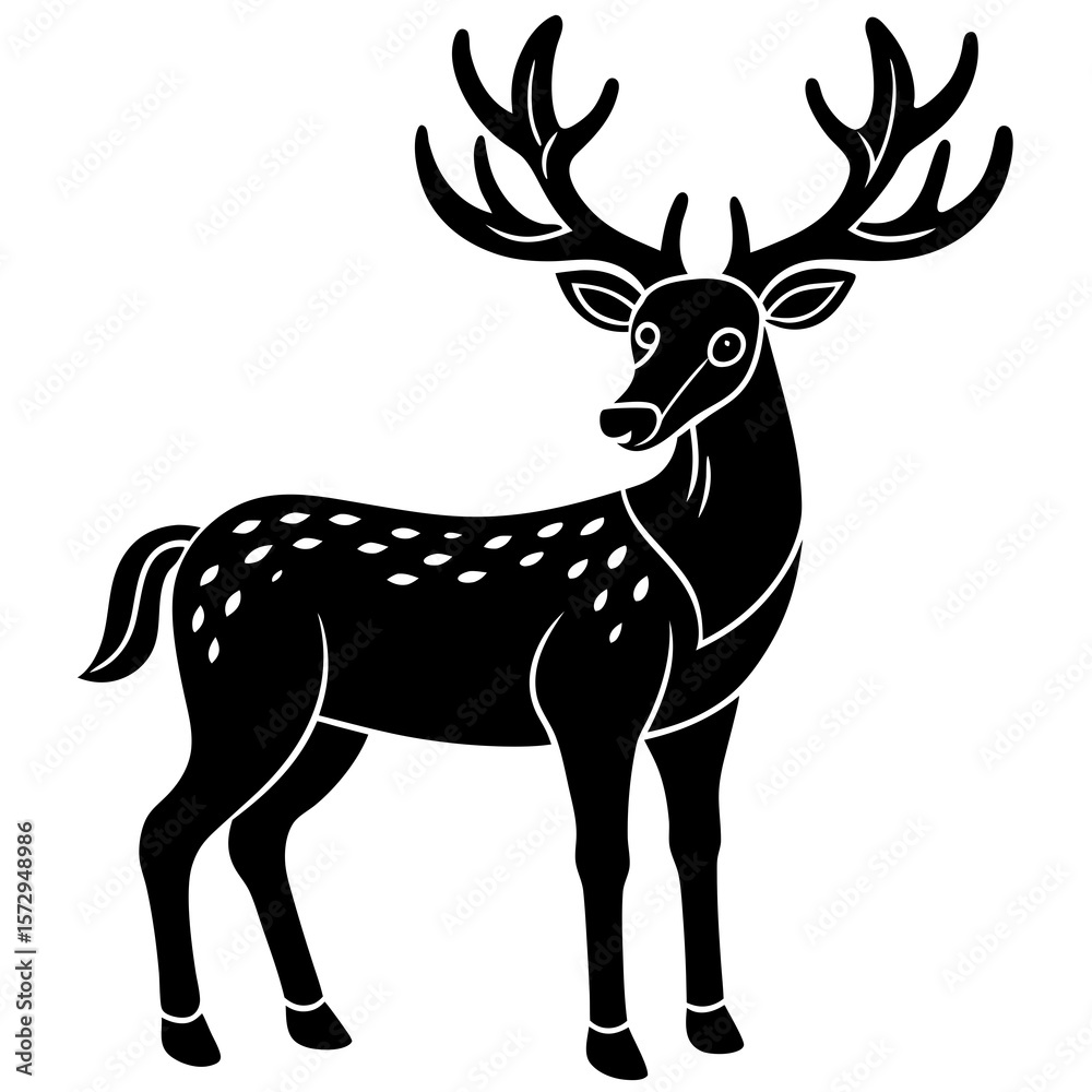 Obraz premium deer silhouette vector