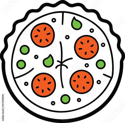 whole pizza with topping icon