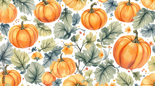 seamless pattern with pumpkins