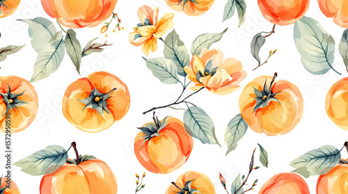 Watercolor set of tangerines with leaves, orange slices isolated on white background.