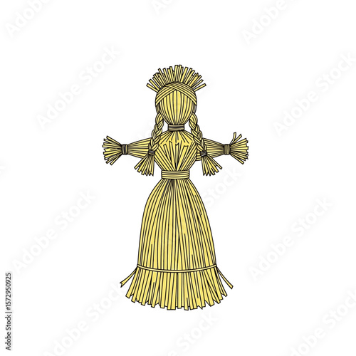 Wiccan holiday Lammas straw doll symbol depicting a traditional figure  