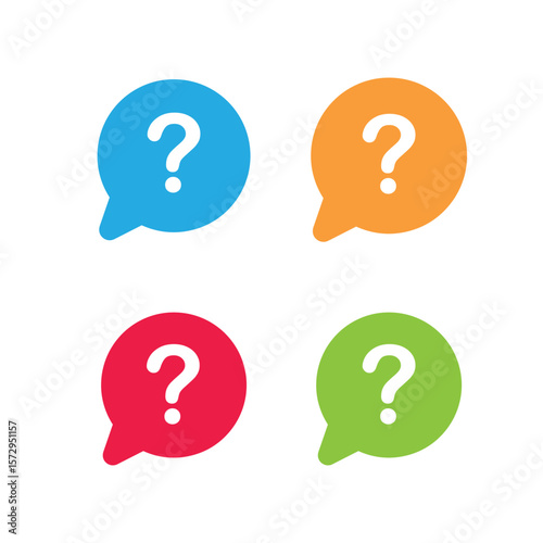 Illustration of question mark, sticker, icon, vector.