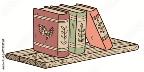 A single vintage, aged book with a blank brown or red cover, isolated on a clean white background, evoking a sense of ancient history and literature