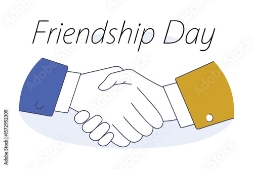 Celebrating friendship day with a handshake illustration symbolizing unity trust and the strong bond between friends