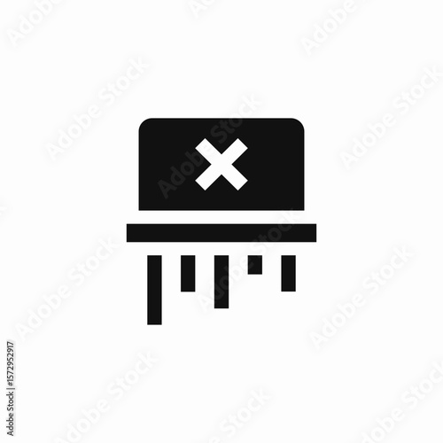 paper document shredder icon sign vector