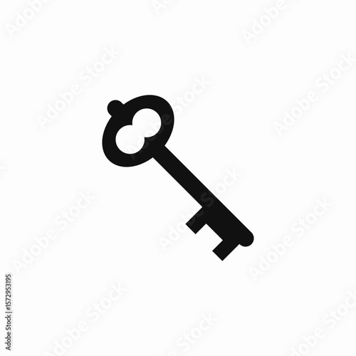 retro key icon sign vector