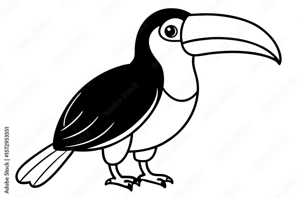 Obraz premium Toucan Outline Design