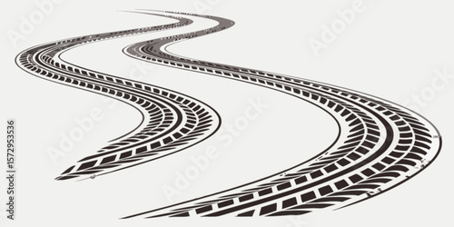 Winding highway vector design illustrating a long journey path with a perspective of speed and travel