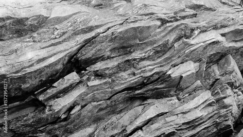 Rock background in black and white, natural element from North Carolina landscape.