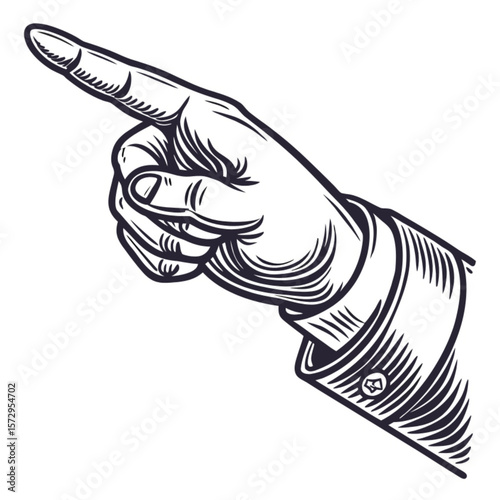An iconic drawing of a hand with fingers held in a symbolic gesture, a vector art design