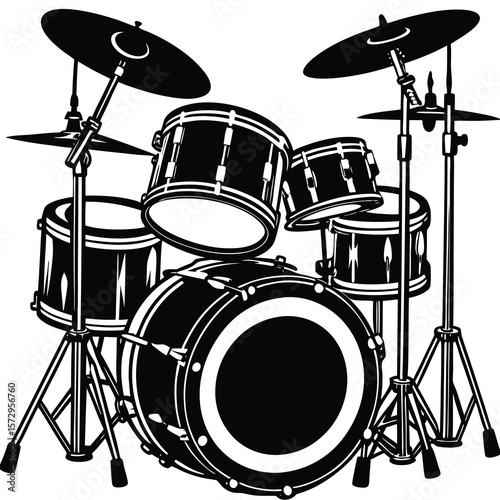 drum kit set silhouette 