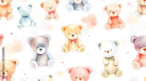 vector teddy bear seamless pattern design for a kids textile, room decor. Teddy bear pattern design for a baby shower, wrapping paper, birthday party decor.