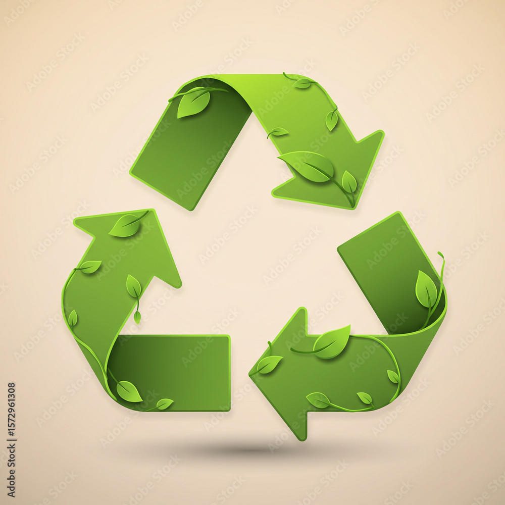 Obraz premium 그린 에코의 화살표로 나타낸 리사이클링 문양