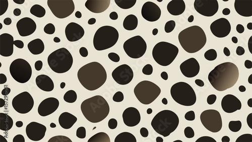 Seamless abstract pattern of irregular brown spots on a light beige background texture