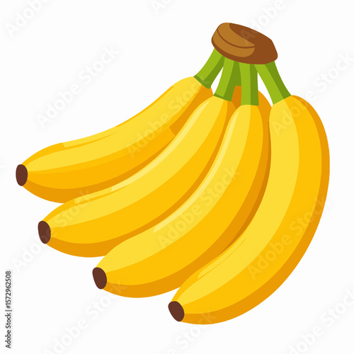 Bunch of Yellow Bananas Fresh Tropical Fruits for Healthy Eating and Nutrition Richness in Food Photography Studio Shot Isolated