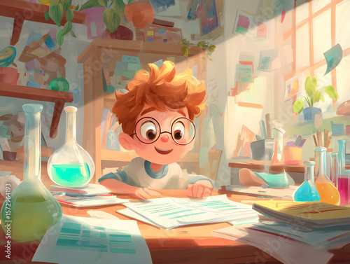 little boy in the classroom