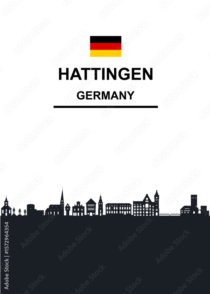 Hattingen, Deutschland Silhouette 