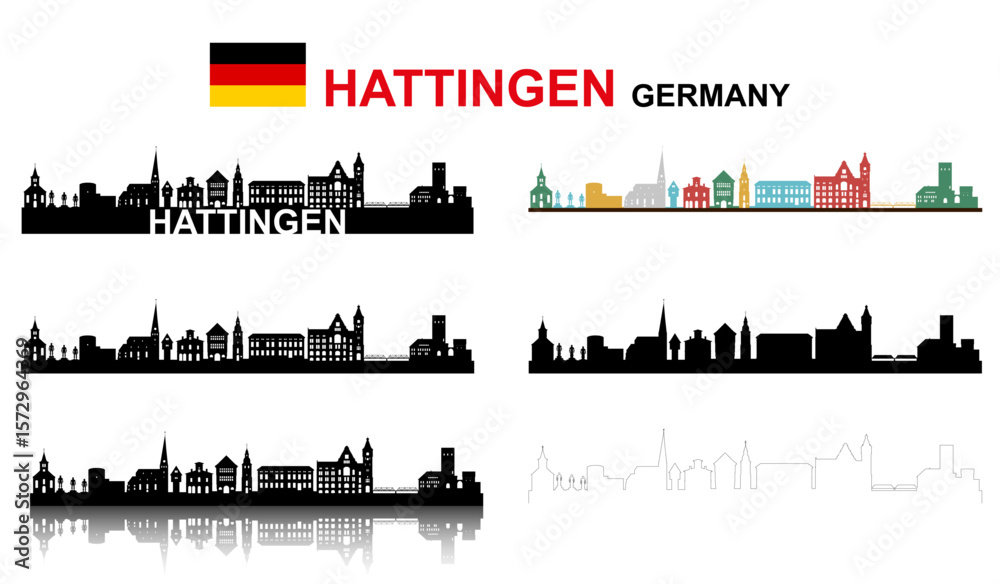 Hattingen, Deutschland Silhouette 