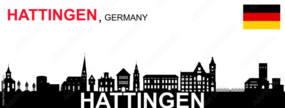 Obraz premium Hattingen, Deutschland Silhouette 