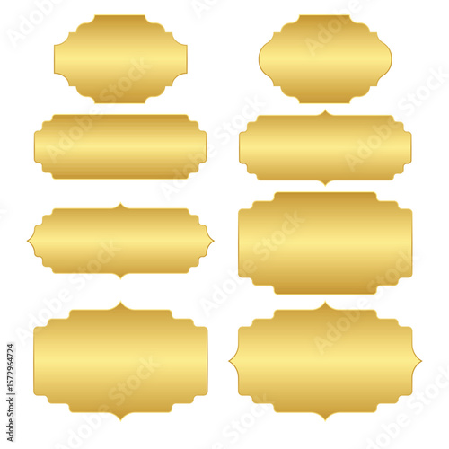 Set of Vintage Gold Banner for Decoration