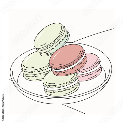 french macaroons on a white background