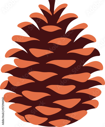 Autumn-themed vector illustration featuring hand-drawn pinecone. Ideal for seasonal designs, packaging, crafts, and Thanksgiving or holiday decorations in a warm earthy palette.