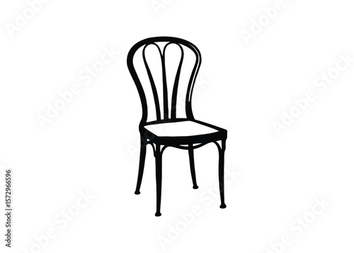 Silhouette of Chiavari chair isolated on a white background