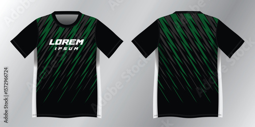 abstract green and black background pattern for sport jersey design mockup