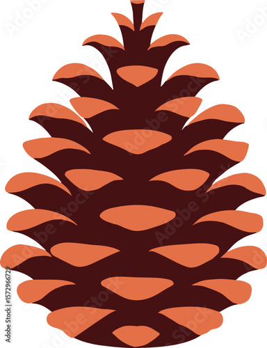 Autumn-themed vector illustration featuring hand-drawn pinecone. Ideal for seasonal designs, packaging, crafts, and Thanksgiving or holiday decorations in a warm earthy palette.