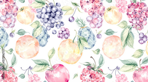 Watercolor background pattern vegetables on white background