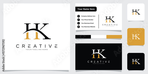 Initial HK Logo Design Vector Template