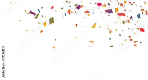 Various Sizes of Rainbow Confetti Floating Freely  Creating a Frame or Space for Text and Logos Suitable for Product Launch Celebrations Special Campaigns  Birthdays