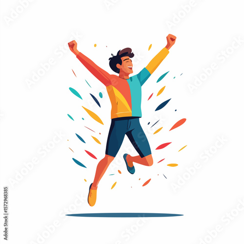  Happy Jumping Person Logo Vector