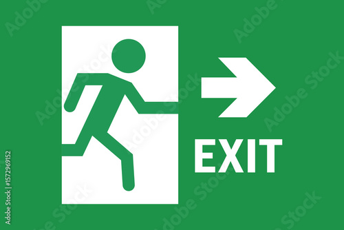 Emergency Exit Sign Vector – Safety Evacuation Door Icon Symbol