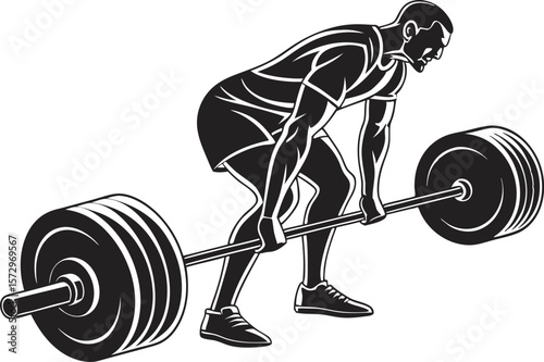 Fitness Workout Silhouette Vector Set – Bodybuilding & Weightlifting Poses.