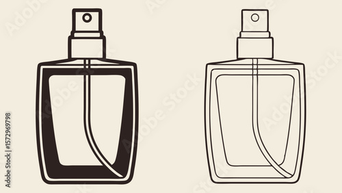Vector illustration of elegant perfume bottles for fragrance branding and marketing campaigns