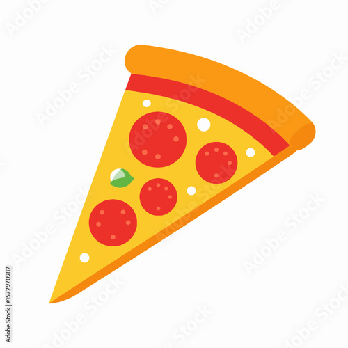 Pepperoni Pizza Slice with Orange Crust and Yellow Dough a Culinary Delight