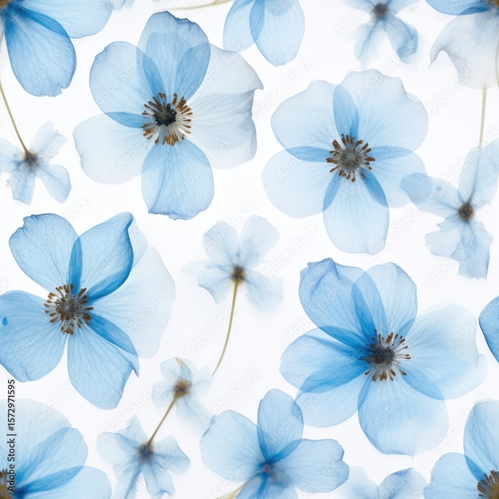 Obraz premium Real Pressed blue flower pattern backgrounds nature petal.