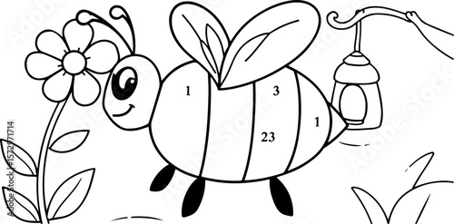 Cute Bee Coloring Page, Printable Bee Art Sheet, Easy Bee Coloring Page, Bee Outline for Coloring, Bee Drawing for Kids, Fun Bee Coloring Page